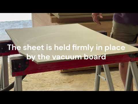 A short video showing how the vacuum board holds a larger MDF board in place and how easy it is to release.
